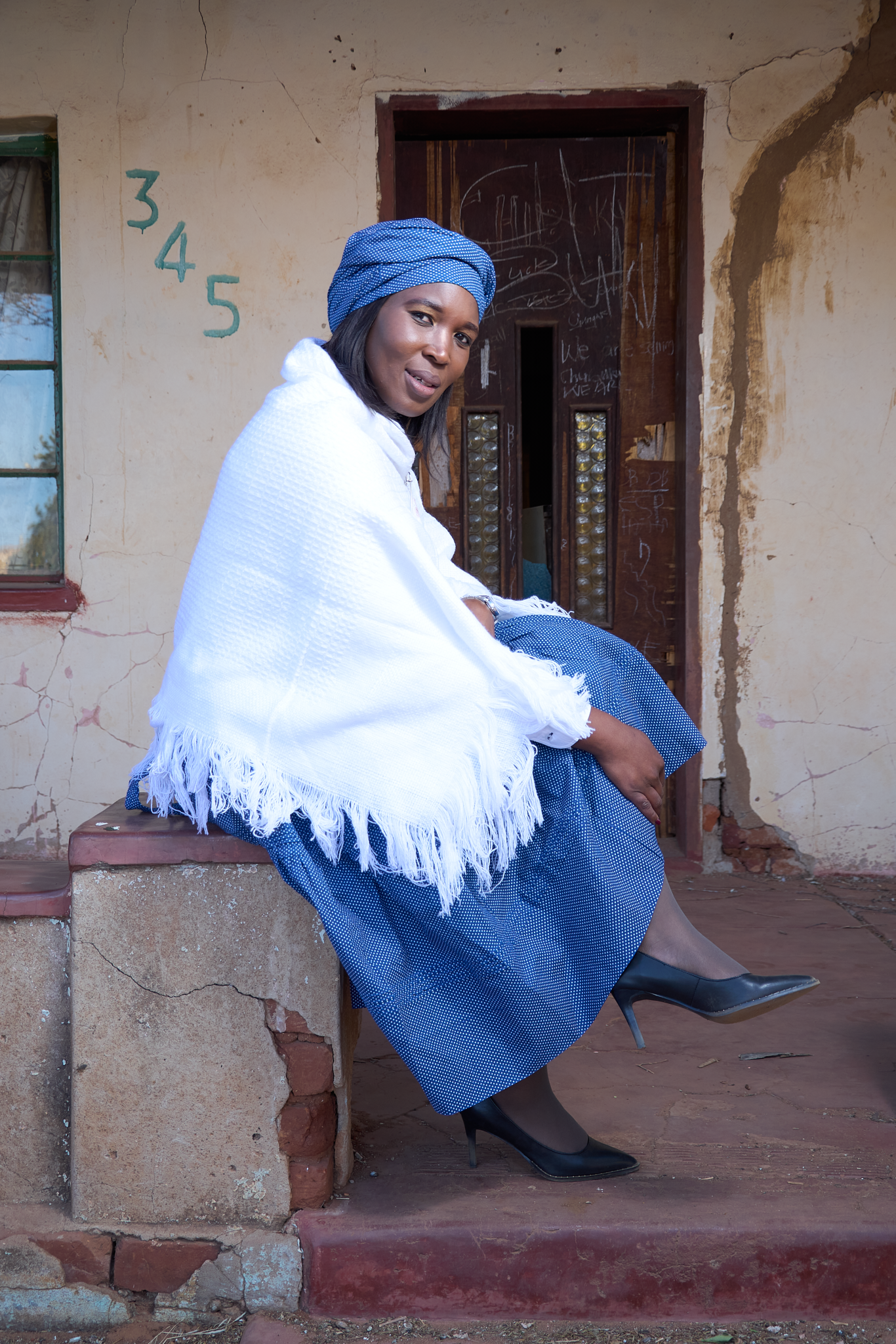 Couple portrait during cultural wedding celebration